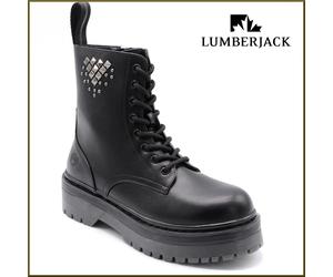 Anfibi da donna LUMBERJACK platform neri invernali stivaletti casual sportivi