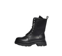 Anfibi Donna Invernali Chiusura con Lacci e Cerniera Stivali Donna Neri Comodi Stivaletti in Pelle Sintetica Suola Bassa Casual (Nero, Sistema Taglie Calzature EU, Adulto, Donna, Numero, Media, 38)