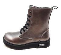 Anfibio Cult T-452 Stivali Combat in Grigio,Suola Robusta ed ergonomica,Lacci Neri con zip laterale,Altezza Media (Grigio, Sistema Taglie Calzature EU, Adolescente, Numero, Media, 38)