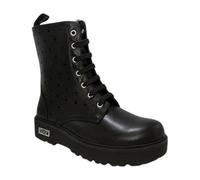Anfibio Traforato Donna Cult Young Black T-170 Anfibi Neri Stivali Alti Traforati Battistrada Dentellato Altezza 3.5 Cm (Nero, Sistema Taglie Calzature EU, Adulto, Donna, Numero, Media, 38)