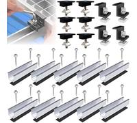 ANFIL® Supporto per Tetto in Metallo, 12 cm, Guide e Accessori, Regolabile, in Alluminio, per Montaggio Solare, Tetto Piatto, Applicabile, Pannelli Solari, Spessore 30-35 mm (per 4 pannelli solari)