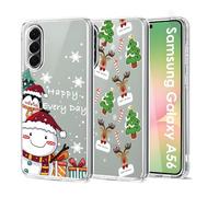 Anfire 2 Pezzi Custodia per Samsung Galaxy A56 5G Custodia in Silicone con Elementi Natalizi, Morbida Trasparente Sottile Antiurto, Custodia Natalizia Antigraffio per Samsung A56, con Motivo di Cervo