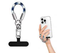 Anfire Catenina universale corta per cellulare con cuscinetto per tutti gli | blu polvere, multifunzione, da appendere per cellulare, chiavi, borsa, cuffie, per tutte le occasioni