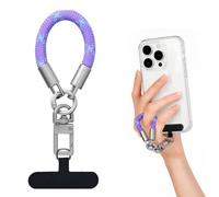 Anfire Catenina universale corta per cellulare con cuscinetto per tutti gli | viola, multifunzione, da appendere per cellulare, chiavi, borsa, cuffie, per tutte le occasioni