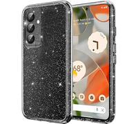 Anfire Custodia con glitter compatibile con Samsung Galaxy A56 5G, custodia glitterata, antiurto, con protezione per fotocamera, trasparente, per donne e ragazze
