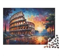 Anfiteatro Romano Scena Notturna Artistica Puzzle 1000 Pezzi Carta Puzzle per Adulti Relax Concentrazione Decorazione Famiglia Regalo 70x50cm/1000pcs