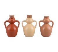 Anfora mini oliera 107 ml in ceramica e sughero, Chocolate
