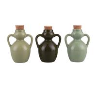 Anfora mini oliera 107 ml in ceramica e sughero, Greenery