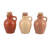 Anfora mini oliera 95 ml in ceramica e sughero, Chocolate