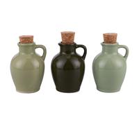 Anfora mini oliera 95 ml in ceramica e sughero, Greenery