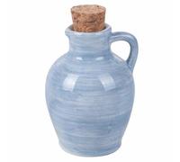 Anfora Mini oliera 95 ml in Ceramica Tappo in Sughero, Indaco, 4 Toni