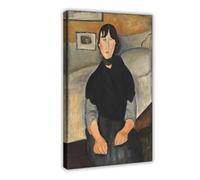 ANFOTCM Amedeo Modigliani, giovane donna del popolo, poster su tela, decorazione per camera da letto, sport, ufficio, stanza, regalo, 60 x 90 cm