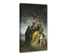 ANFOTCM Stampa artistica da parete su tela con Francisco De Goya, il sabato delle streghe, Las Brujas, decorazione per casa, scuola, ufficio, 40 x 60 cm