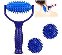 ANFUXT 3 Pezzi Rullo per Massaggio con Manico, Grip Agopressione Massaggiatore Roller, Rullo per Massaggio Palla da Massaggio, Rullo Massaggiatore Per Schiena, Gambe, Piedi, Mani, Dolori Muscolari
