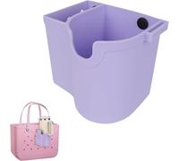 Angaekkot Bogg Bag Cup Holder e supporto per cellulare, Stanley Cup, accessorio di fissaggio per borsa della spesa, accessorio per portabevande, accessorio per borsa da spiaggia in gomma (viola)