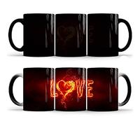 ANGANGAN Tazza Cambia Colore con Calore, Tazza Magica Ceramica termosensibile Coffee Tea Cup 300 ml (AMORE