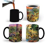 ANGANGAN Tazza Cambia Colore con Calore, Tazza Magica Ceramica termosensibile Coffee Tea Cup 300 ml （dinosauro
