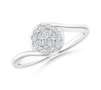 ANGARA 0.23 Ct Anello Promessa Cluster Diamond Lab Grown Halo In Oro 14K