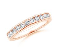 ANGARA Anello Da Sposa In Oro 14K Con Diamante Lab 0.57 Ct Taglio Perno