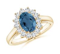 ANGARA Anello Ispirato a Princess Diana London Blue Topaz 8x6