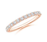 ANGARA Anello Mezza Eternità Lab Grown U-Diamond 0.44 Ct in Oro 14K