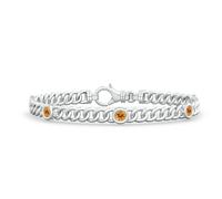 ANGARA Bracciale a maglie in citrino naturale in argento da donna (3,5 mm)