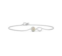 ANGARA Bracciale Nastro Libra Opale 0,37 Ct con Diamanti in Oro Massiccio 14K