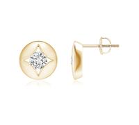 ANGARA Orecchini Bottone Singolo Solitario Girotondo 0.5 Ct in Oro 14K