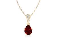 ANGARA Pendente A Goccia Perla Taglio Pear Rubino Lab 14K Oro Pieno (0.8 Ct)