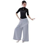 Angcoco Blusa da Donna a Collo Alto, Maniche Tre Quarti in Rete Elastica