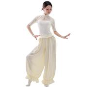 Angcoco Blusa da Donna a Collo Alto, Maniche Tre Quarti in Rete Elastica