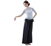 Angcoco Blusa da Donna a Collo Alto, Maniche Tre Quarti in Rete Elastica