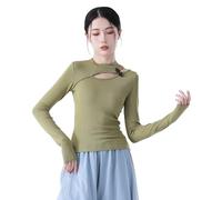 Angcoco Elegante Top a Maniche Lunghe con Collo a Lupetto da Donna con Foro per Il Pollice
