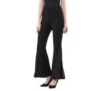 Angcoco Pantaloni da Danza Classica da Donna Tango Cha Cha Latino in Chiffon con Taglio a Zampa di Elefante