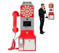 ANGDI Telefono per Libro degli Ospiti Video e Audio per Matrimoni, Telefono pubblico Anni '50 con videocamera 1080P per registrare messaggi degli Ospiti con Voce e Video, per Matrimoni(Red)