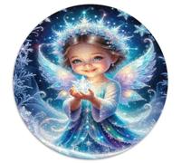 Ange Bleu Puzzle 1000 Pièces Rond Papier pour Adultes Ciel Nocturne Rêveur
