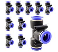 ANGEEK 10 pezzi 12 mm raccordi a T a 3 vie Push to Connect Raccordo pneumatici, PE connettore pneumatici connettori pneumatici Plastica, connettore per aria compressa