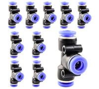 ANGEEK 10 pezzi 6 mm raccordi a T a 3 vie Push to Connect Raccordo pneumatici, PE connettore pneumatici connettori pneumatici Plastica, connettore per aria compressa