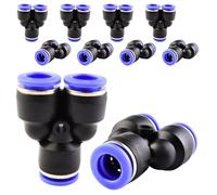 ANGEEK 10 pezzi splitter a Y a 3 vie da 10 mm, connessione pneumatica a innesto, raccordo rapido in plastica a 3 vie, raccordi push-to-connect, adattatore per tubi dell'aria PY