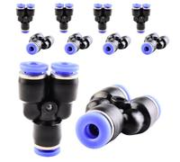 ANGEEK 10 pezzi splitter a Y a 3 vie da 4 mm, connessione pneumatica a innesto, raccordo rapido in plastica a 3 vie, raccordi push-to-connect, adattatore per tubi dell'aria PY