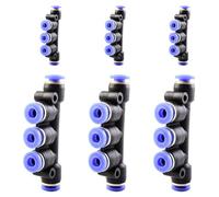 ANGEEK 6 pezzi 4 mm AD 5 vie raccordo rapido distributore in plastica con connettori a innesto tubo aria raccordi PK-4