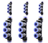 ANGEEK 6 pezzi 8 mm AD 5 vie raccordo rapido distributore in plastica con connettori a innesto tubo aria raccordi PK-8