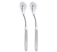 Angeer 2 pz/set in acciaio inox metallo rullo modello ruota di tracciamento ruota di scorrimento ruota (argento-4 mm denti lunghi)