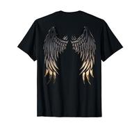 Angel - Ali d'angelo sulla schiena - Heavenly Glam Rock Metal Fantasy Maglietta Unisex Nero S
