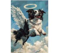 Angel Border Collie puzzle 300/500/1000 pezzi - Pet Memorial to Your Beloved Border Collie (500 pezzi (38 × 52 cm)