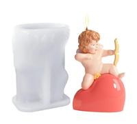 Angel Candle Mold - Silicone Candle Mold | Resin Mold | Non Stick Heart Angel Mold | Silicone Home Parties Decorations Resin Mould | Festival Candle Making Mold Crafts For Easter & Birthday