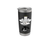 Angel Cat And Devil Cat Funny Kitty Kitten Cats Lovers Bicchiere termico in acciaio inox doppia parete
