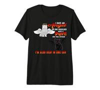 Angel Cat And Devil Cat Funny Kitty Kitten Cats Lovers Maglietta Premium