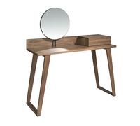 Ángel Cerdá - Comodino in legno di noce con specchio - Comodino moderno con cassetto laterale - Comodino con specchio girevole - 120 x 45 x 126 cm