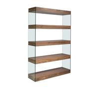 Ángel Cerdá - Libreria in legno di noce e vetro - Libreria moderna - Libreria da soggiorno - Resistente e funzionale - 122 x 38 x 183 cm